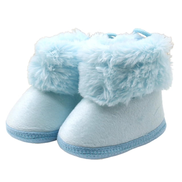 size14 botas de peluche con forro grueso unisex para bebé, botas de caña alta color size14 con exterior de felpa suave y puños forrados esponjosos, vista 3/4 frontal de un par sobre fondo blanco; suela ligera con pespuntes visibles, recomendadas como regalo y para mantener los pies cálidos en días fríos.
