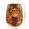 thumbnail image 3 of Fall Themed Stemless Vintage Wine Glass Water Tumbler, Decorative Thanksgiving Wine Glasses, Fall Tumbler for Home Table Decor, 3 of 6