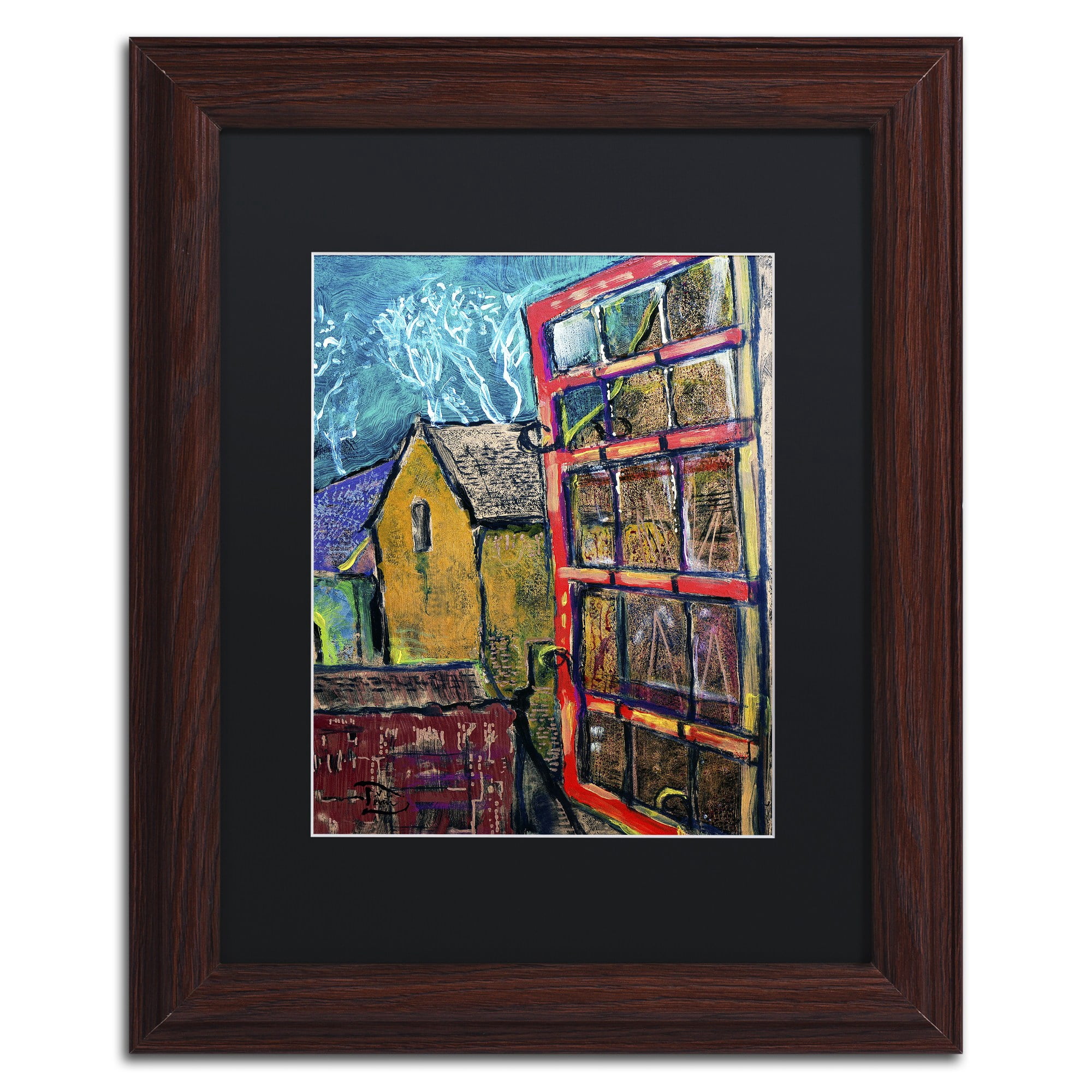 Trademark Fine Art "Union Station-Shops" Canvas Art by Gregory O'Hanlon, Black Matte, Wood Frame