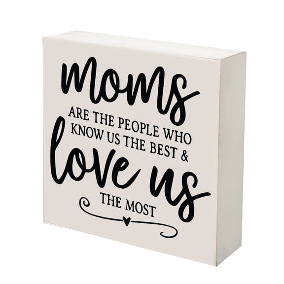 LifeSong Milestones 6x6 Modern Inspirational Shadow Box for Home Decorations for Mothers - Moms Are The People (White)