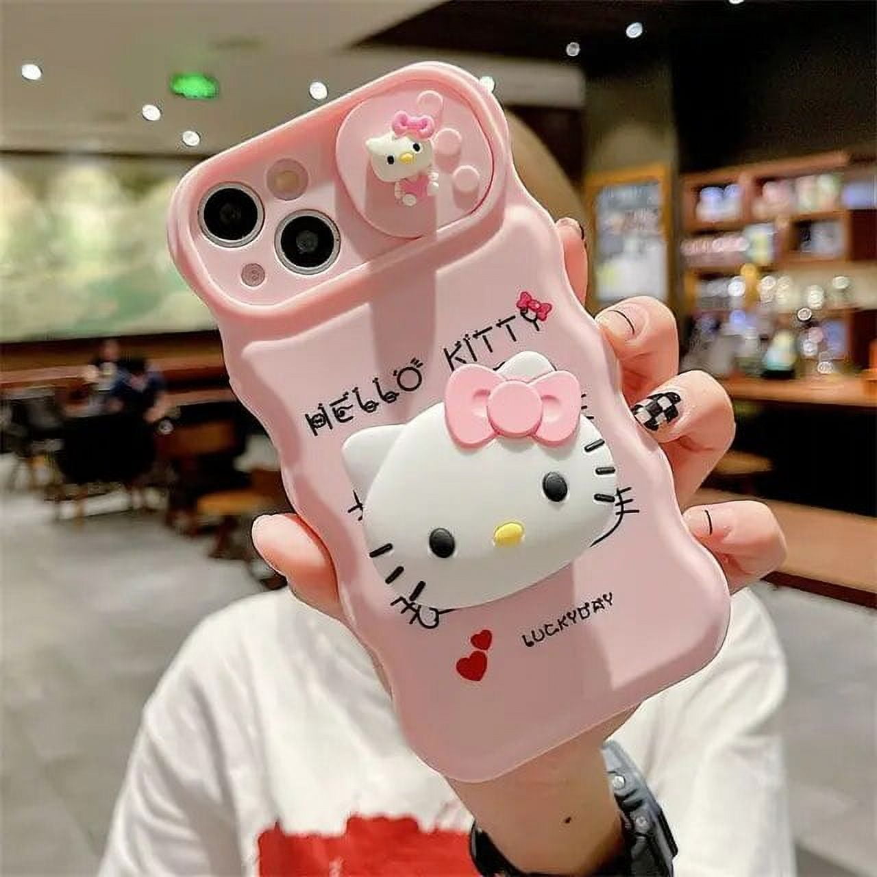 Cute Pink Hello Kitty Cat With Holder Girl's Push Phone Case For iPhone 14  Plus 15 14 13 12 11 Pro Max Camera Protection Cover LXY - Walmart.ca
