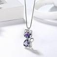 thumbnail image 4 of Juwaliy Cat Necklace 925 Sterling Silver Pendant Crystal Rainbow Mystic Topaz Necklaces Jewelry Women Daughter Wife Mother Christmas Birthday Gift, 4 of 8