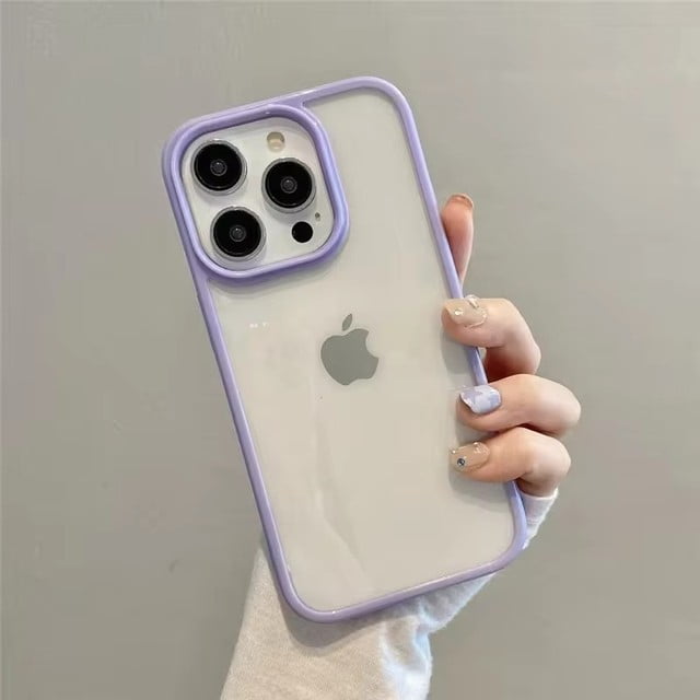Transparent Candy Color Bumper Phone Case For iPhone 15 14 13 Mini 12 11 Pro Max XR XS X 7 8 Plus SE3 Soft Shockproof Back Cover