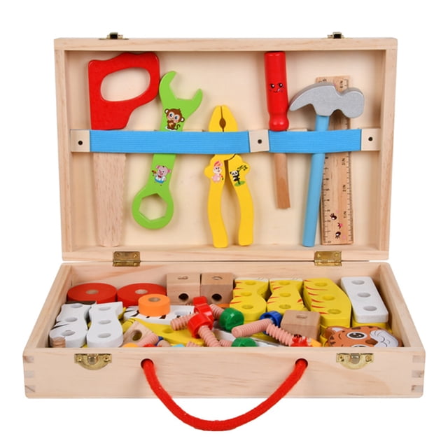 Juguetes de madera Juegos de imaginación Juguete Kit de herramientas de carpintería Juguetes Montessori para niños niñas
