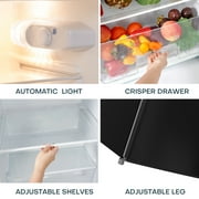 Upstreman 7.7 Cu.ft Top Freezer Refrigerator, 2 Door Top Mount Fridge Large Apartment Refrigerator with Freezer, BD75 Black