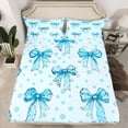thumbnail image 2 of Manfei Kids Children Cartoon Bow-Tie 4 Pieces Queen Sheet Sets,Polka Dots Ultra Soft Flat Sheet,Dreamy Princess Queen Fitted Sheet,Breathable Home Decor, 2 of 7