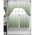 thumbnail image 3 of Sage Green Ombre Kitchen Curtain and Valance Set 3 Pieces, Rod Pocket Short Tier Curtains 36 Inch Length, Modern Sage Green Abstract Art Swag Topper Small Window Treatment for Cafe Bathroom Bedroom, 3 of 6
