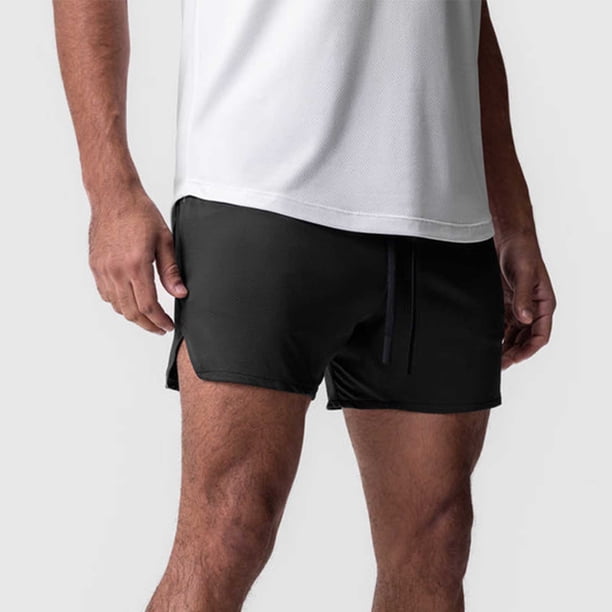 pstuiky Pantalones cortos deportivos, Pantalones cortos deportivos informales para hombre, de secado rápido, de malla, con cremallera, bolsillo y cordón. Pantalones cortos de baloncesto