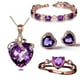 thumbnail image 1 of Juego de joyas de cristal - Juego de aretes colgantes de cristal de circonita cúbica en forma de corazón para damas de honor de boda, juego de 4 piezas JAMW Sencillez, 1 of 5
