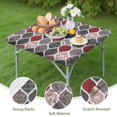 thumbnail image 4 of Red and Black Ethnic Geometric Pattern Square Fitted Tablecloth with Elastic Edge,Square Table Cover,Washable Elastic Table Cover for Home Kitchen Party Decor 36"x36", 4 of 6