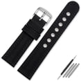 thumbnail image 3 of Correa de reloj de lona duradera y acolchada de cuero para Citizen Seiko SKX007 SKX009 I-WC, cómoda, de 20 y 22 mm, 3 of 5