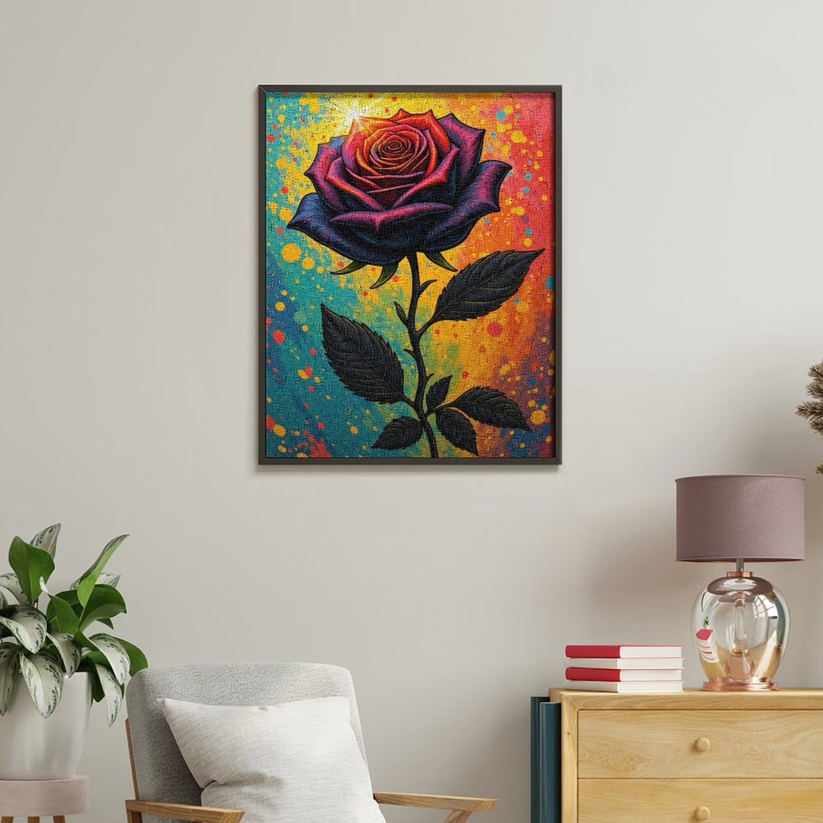 Paint By Numbers Kit for Adults Beginner - DIY Colorful Rose Explosion Art Canvas Painting Kits for Adults, Frameless Paint By Number for Adults for Home Wall Decor 16x20 Inch