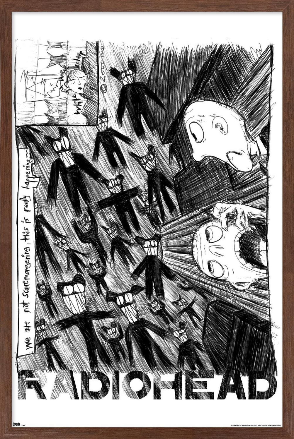 Radiohead - Scribble Wall Poster, 14.725" x 22.375" Framed