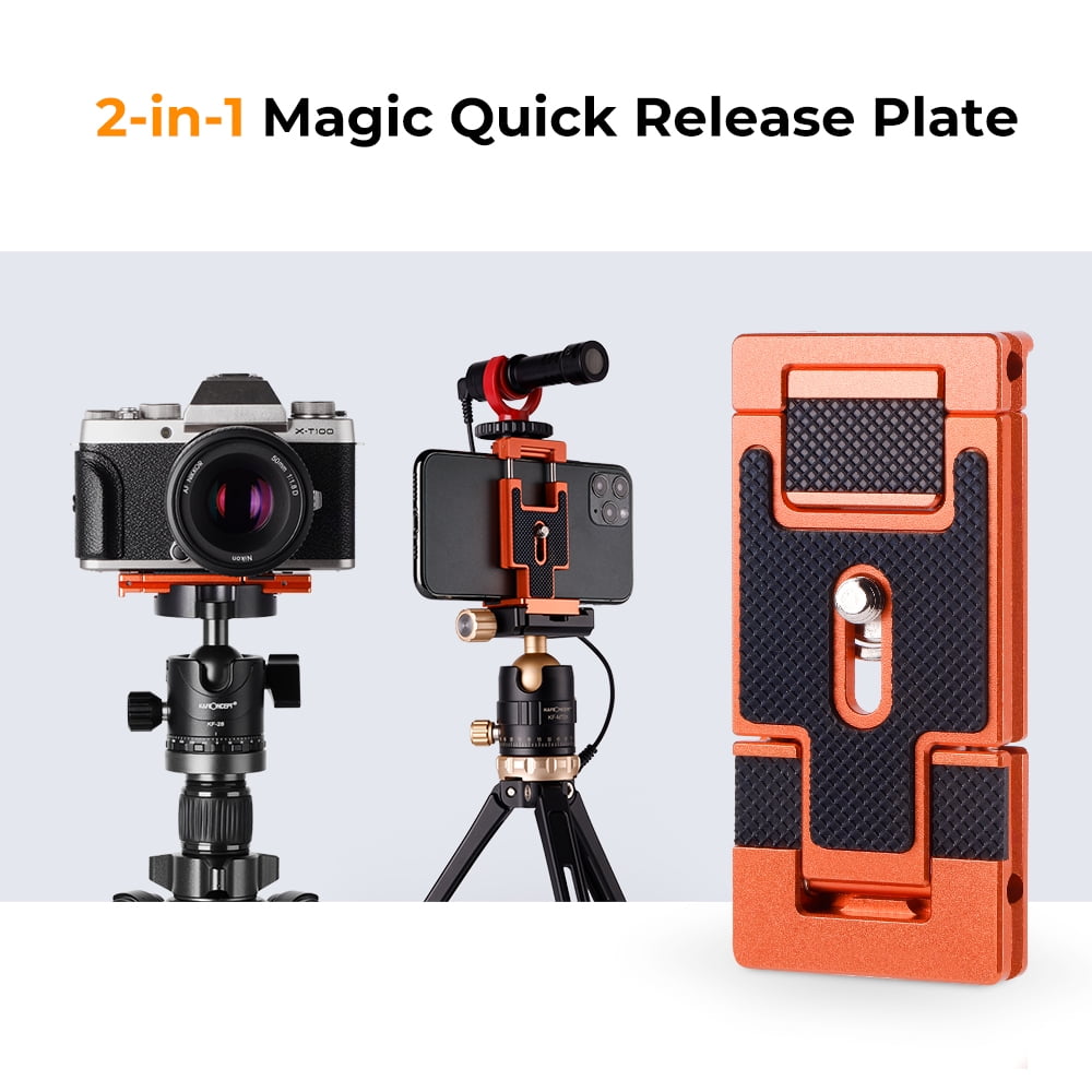 K&F CONCEPT Aluminum Alloy Monopod Tripod, Lightweight Panorama Design, Black, Compatible with DSLR Cameras