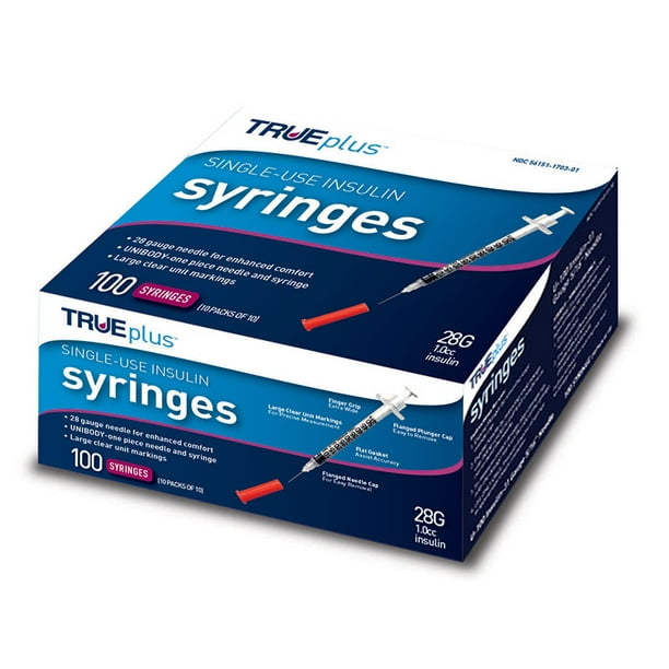 Trueplus 29g U100 0 5cc 0 5 Inch Syringes Box Of 100 Walmart Com