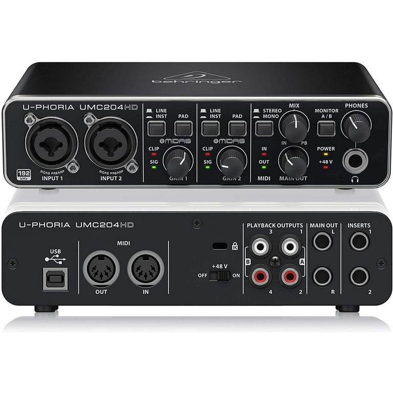 Behringer UMC204HD USB Audio Interface for Windows / Mac