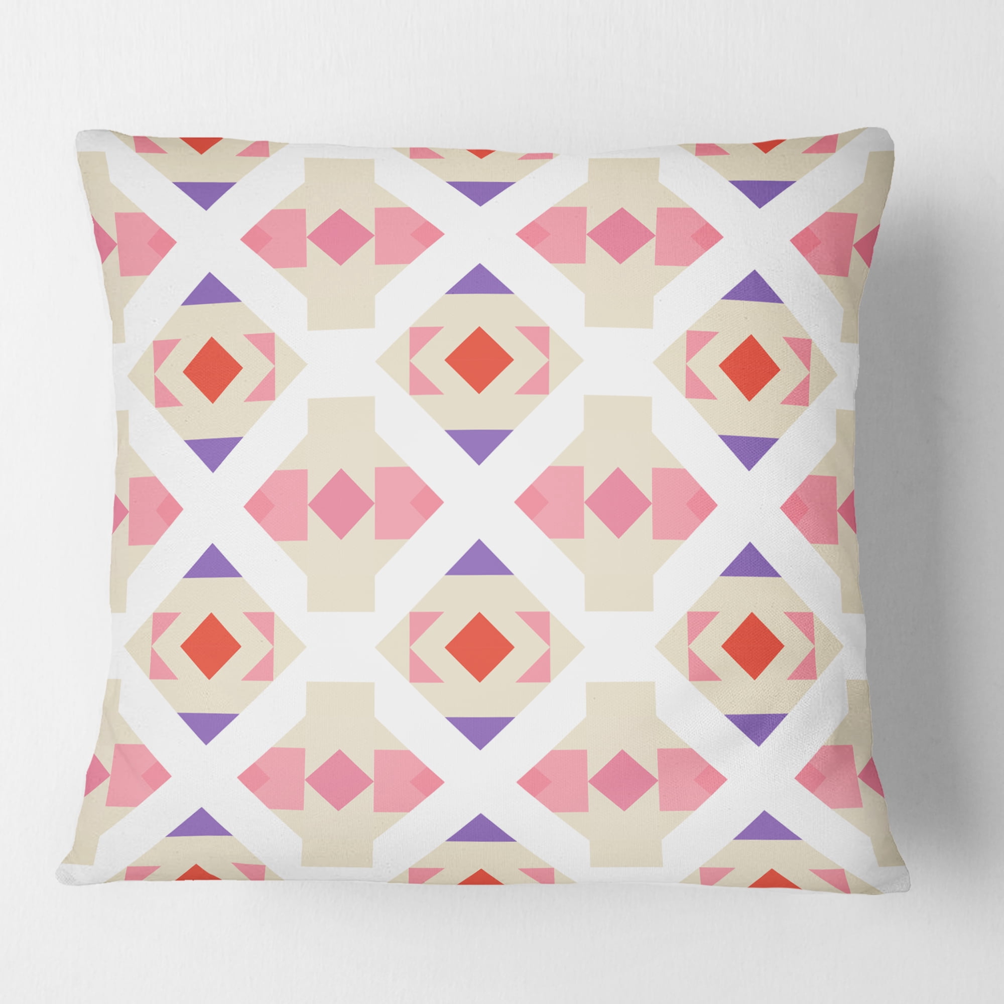 Designart Triangular Retro Design VII' Mid-Century Modern Throw Pillow - 16x16