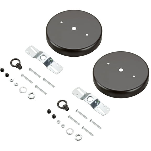 Aspen Creative 21505-12 Oil Rubbed Bronze Contemporary Chandelier Fixture Canopy Kit, 5-1/8" Diameter with Loop, 7/16" Center Hole, 2 Sets/Pack
