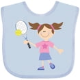 thumbnail image 3 of Inktastic Tennis Girl Girls Baby Bib, 3 of 4