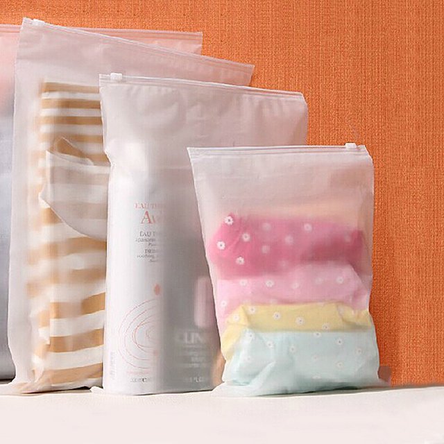 Impermeable transparente ropa interior bolsa de almacenamiento de viaje embalaje Ziplock sello huangjie unisex