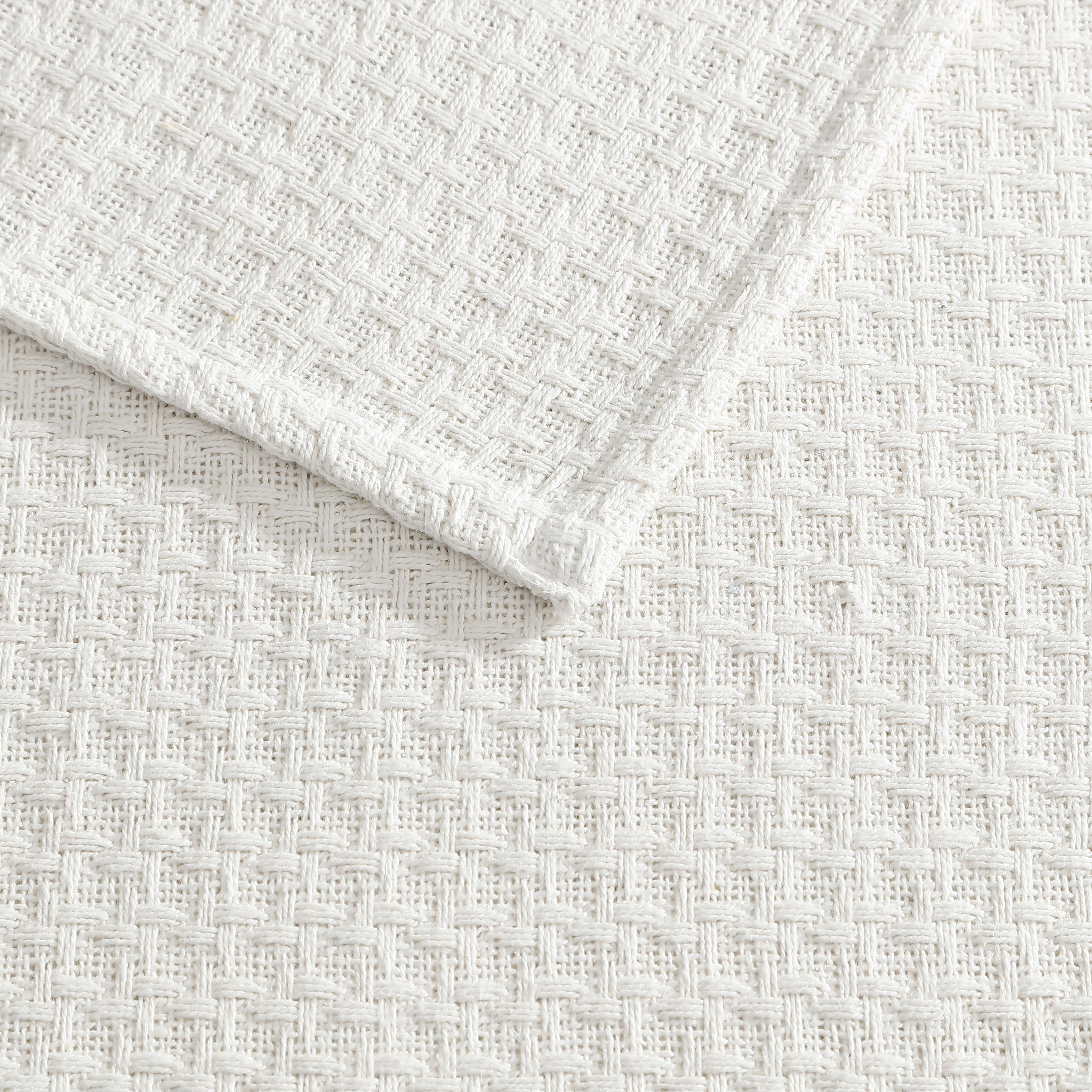Grand Hotel Woven Cotton Blanket, Twin, Ivory