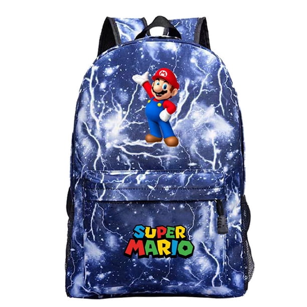 Mochila Super Mario Anime Game para hombres y niños, mochila para estudiantes, cielo estrellado, agua verde, gran capacidad, bolsa de viaje multifuncional, regalo zhangmengya LED
