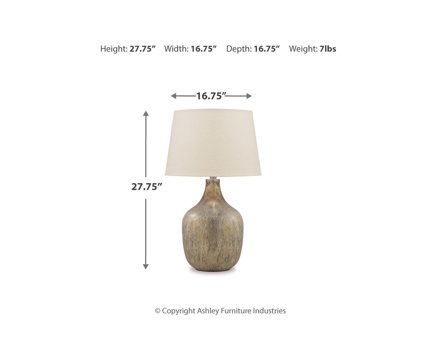 Signature Design by Ashley Casual Mari Table Lamp  Gray/Gold Finish