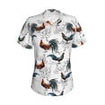 thumbnail image 5 of Zufioo Cool Chicken Print Women's Classic V-neck T-shirt, V-neck Short-sleeved Tops Home Wear, Suitable for Daily Life, Work, Outdoors-3X-Large, 5 of 8