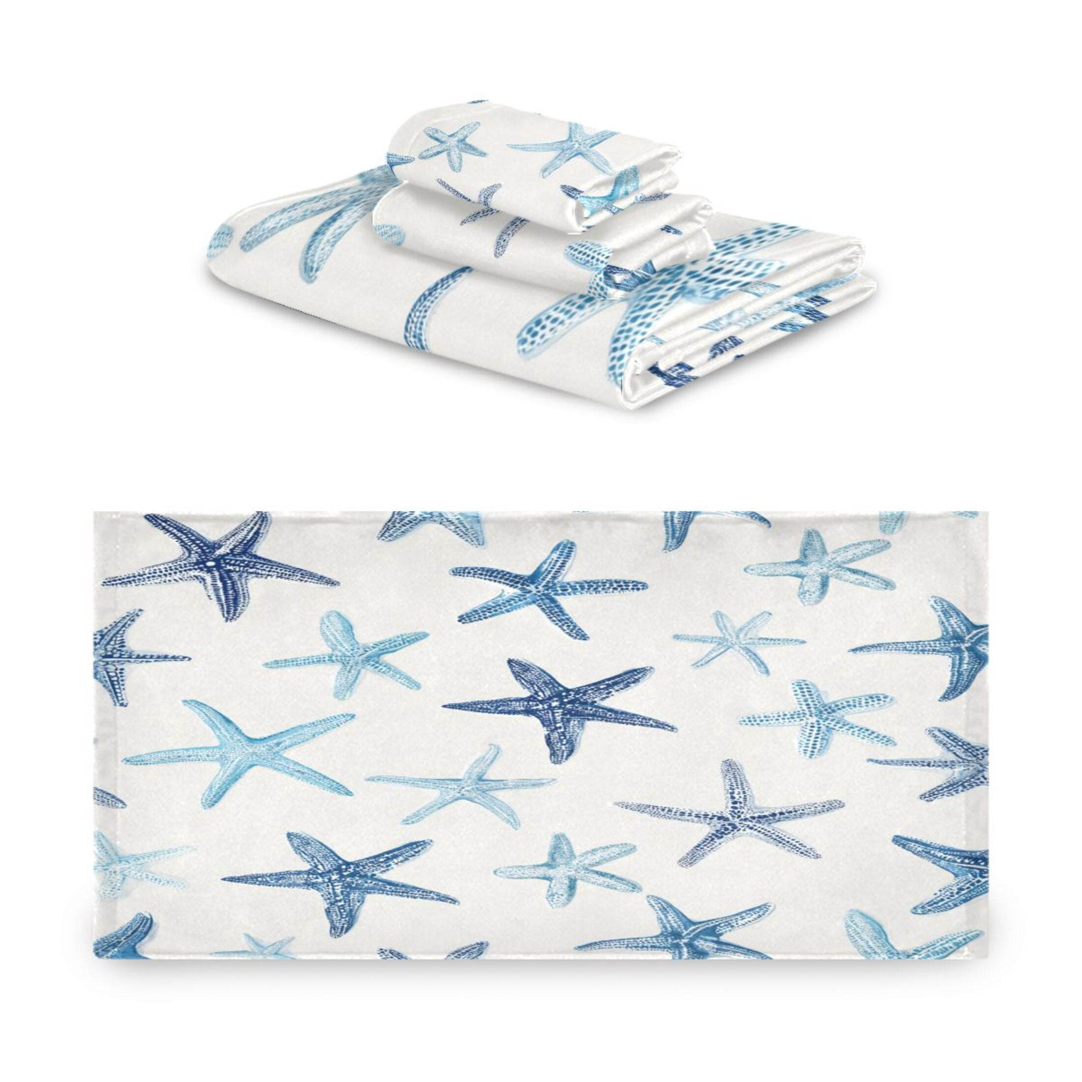 Three-Piece Towel Set Face Towel Towel Set Hand Towel Bath Towel Cotton Bath Towels Bath Towel Sets Hand Bath Towels Blue Sea Sar