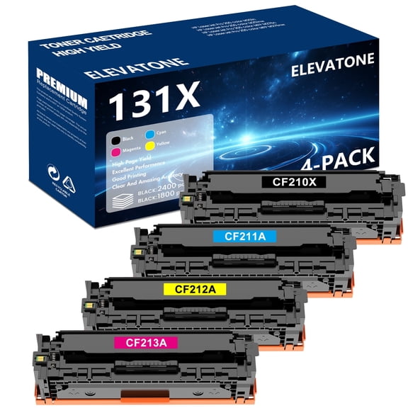 131X 131A Toner Cartridge 4 Pack Compatible for HP 131X 131A Toner Cartridges for Laser Pro 200 color M251 MFP M276 Series Printer