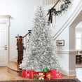 thumbnail image 4 of Patiojoy 8 FT Snow-flocked Artificial Christmas Tree Pre-lit Hinged Xmas Tree with 81 Sphere Lights, 4 of 9