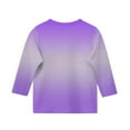 thumbnail image 4 of BLTIBY Children Girls Boys Casual 3/4 Sleeve Sweatshirt Spring Fall Gradient Printed Kids Round Neck Loose Soft Tunic Fashion Pullover Top Blouse 2025 Purple 2 9-10 Years, 4 of 5