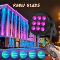 thumbnail image 3 of Stage Lights 9x18W Uplights 4in1 RGBWA UV LED Par Lights Sound Activated DMX512 Control 2 Pack, 3 of 6