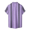 thumbnail image 4 of Inglocry Men's Cuban Guayabera Shirts - Casual Short Sleeve Cotton Linen Button Down Shirt Summer Regular Fit Beach Tops Light Purple 4XL, 4 of 5