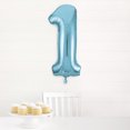 thumbnail image 4 of Unique Industries Foil Big Number 1 Shaped 34" Light Blue Solid Print Birthday Balloon, 4 of 4