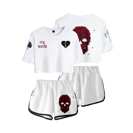 

Kai Wachi 3D two piece sets Summer T-shirt plus pants beach Fashion Rapper Cool Hip Sets