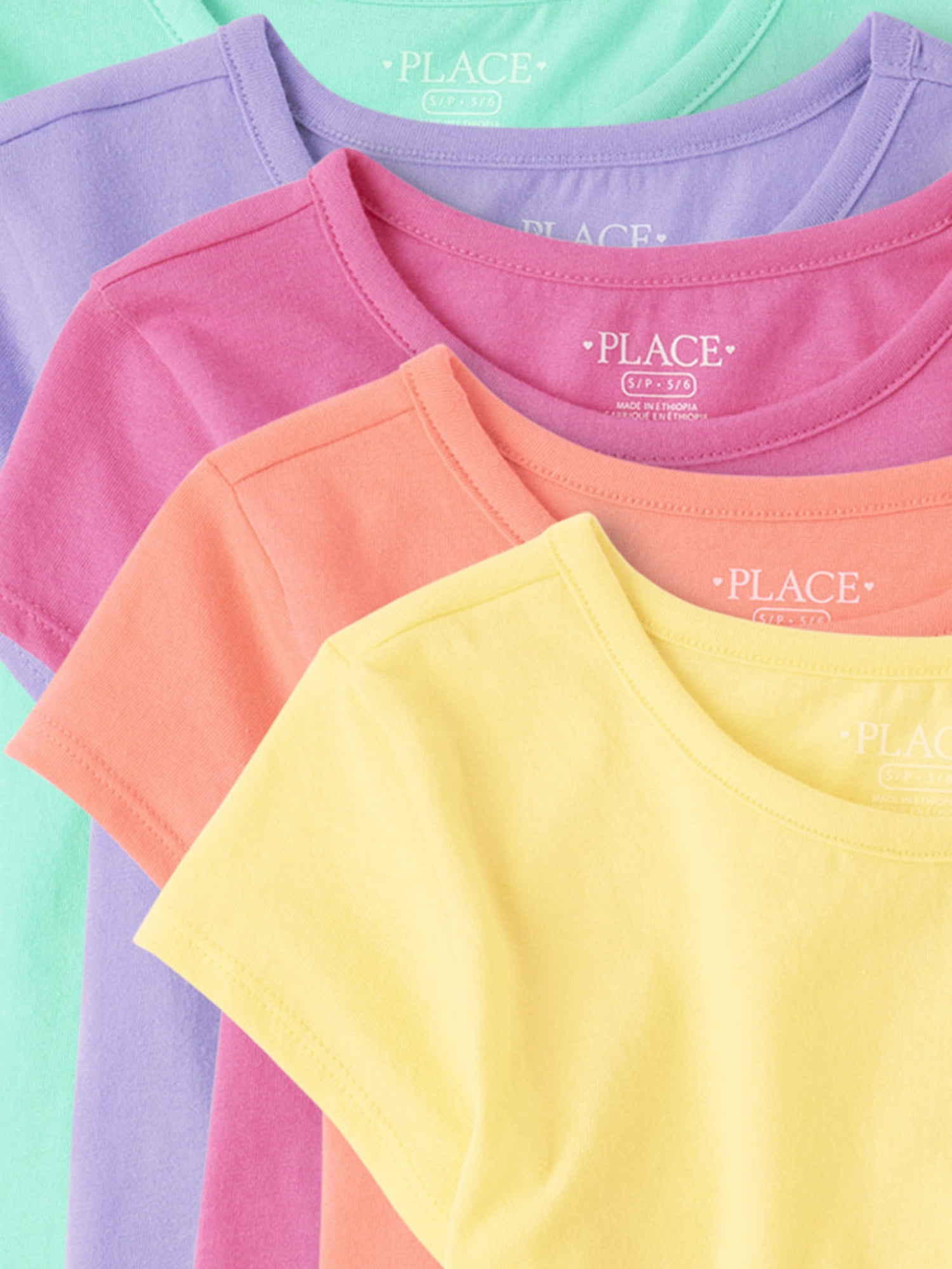 The Children's Place Girls Short Sleeve Shirt Tail T-Shirt, 8-Pack, Sizes XS-XXL