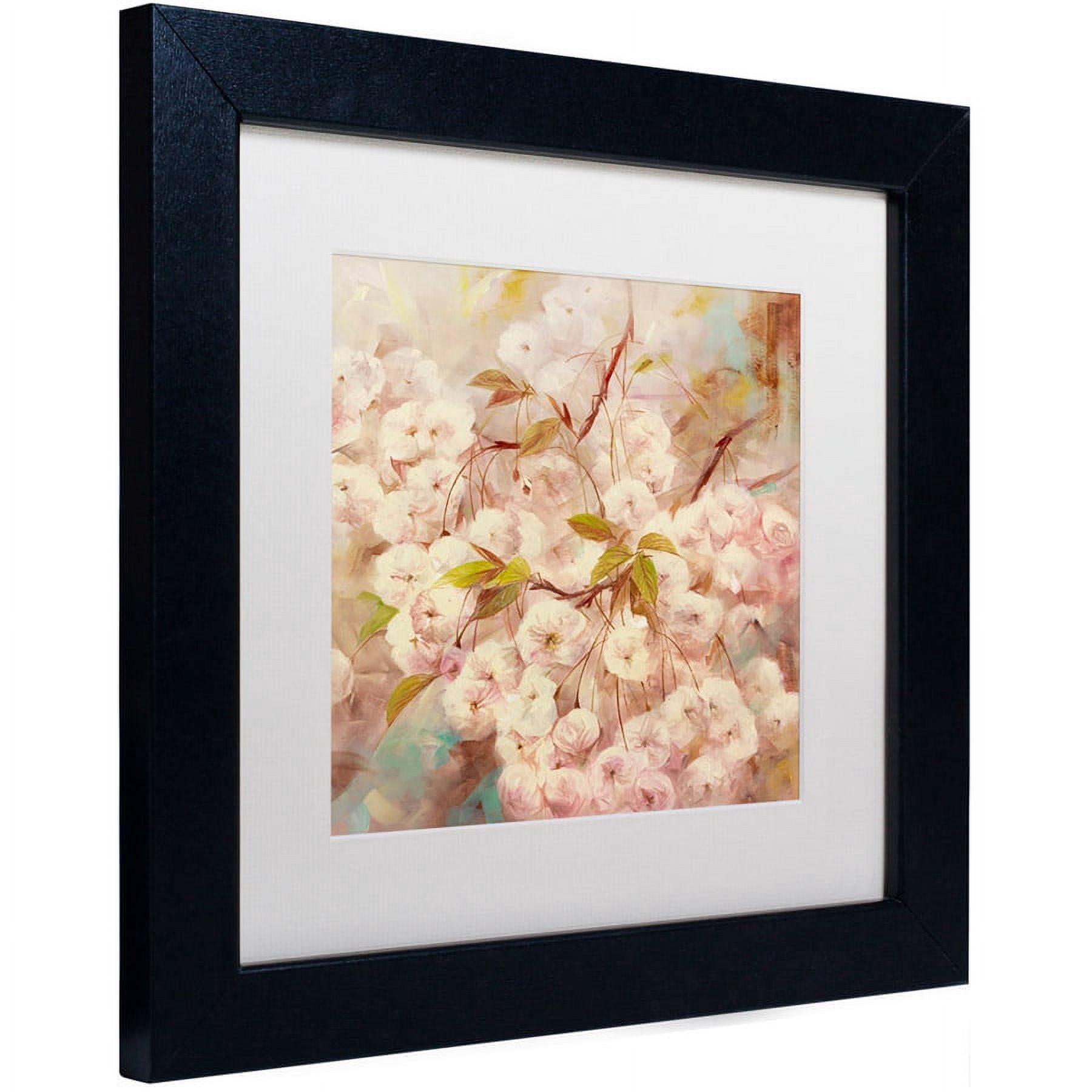 Trademark Fine Art "Rose Bush I" Canvas Art by Li Bo, White Matte, Black Frame