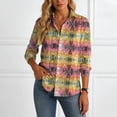 thumbnail image 4 of felwors Women's Dressy Casual Blouses Business Work Tops 3/4 Sleeve V Neck Pleated Shirts 2026 Spring Summer Outfits (Pink, S), 4 of 8