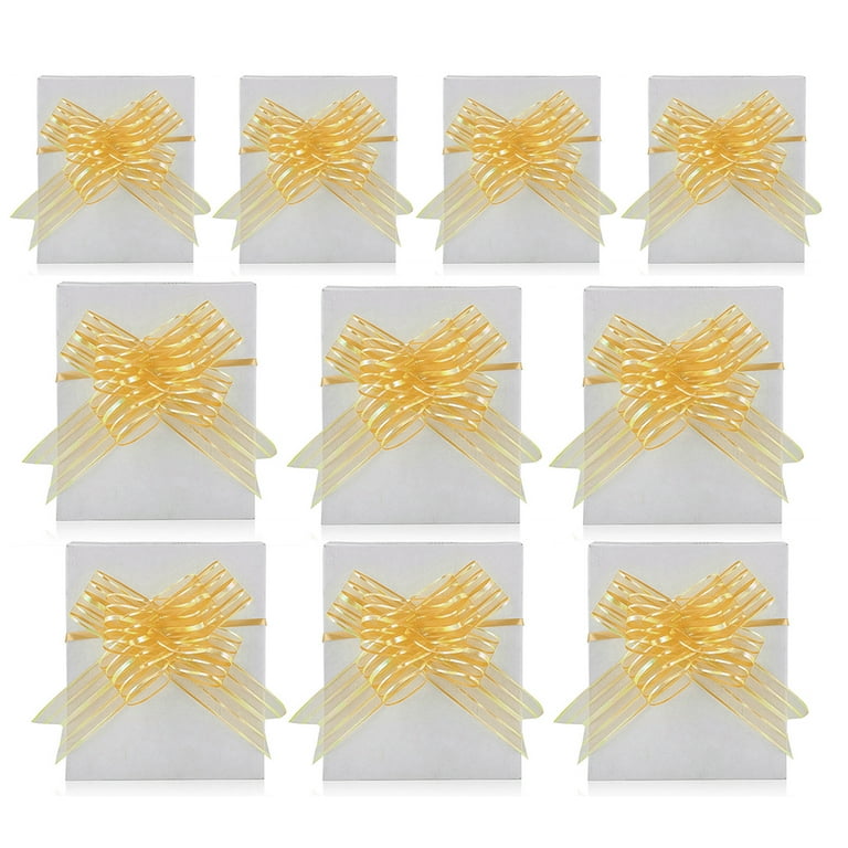 100pcs DIY Gift Decoration Polyester Ribbon Bow Gold And Silver