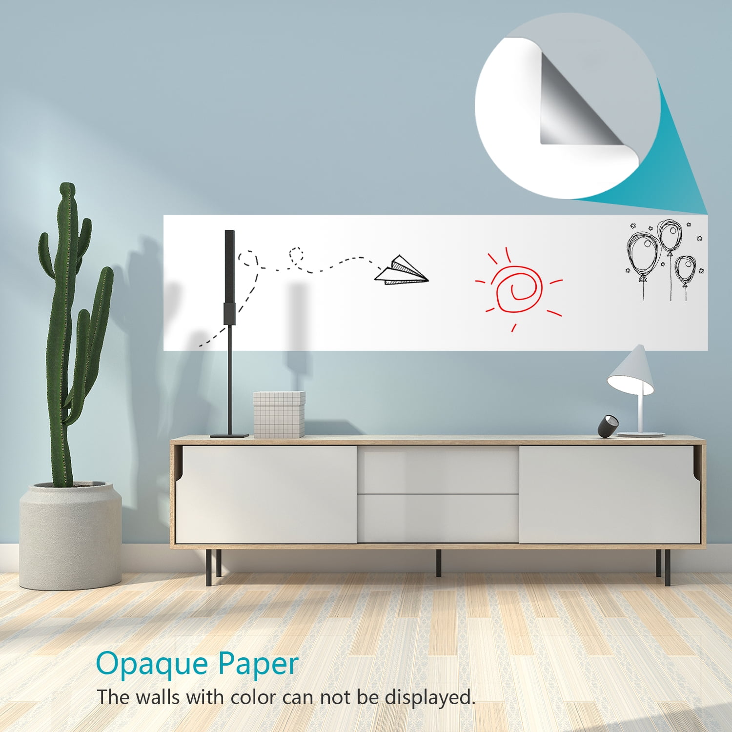 Lowestbest Whiteboard Sticker Paper, Dry Erase Board Sticker Upgrade 11Ft Extra Wide, Self Adhesive Wall Paper Roll - White