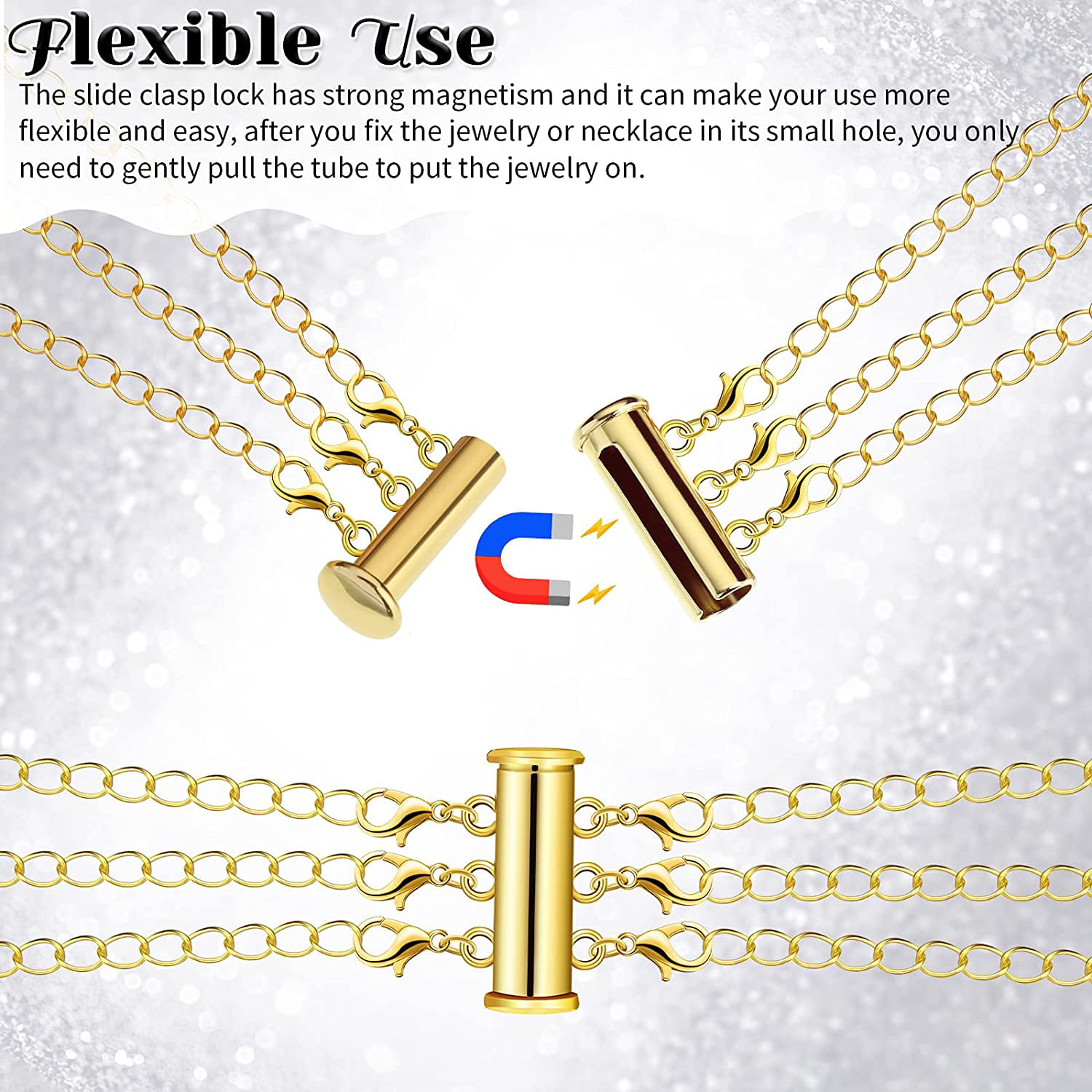 Rosarivae Necklace Layering Clasp Necklace Connector Necklace Separator  Jewelry Making Supply 