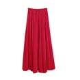thumbnail image 4 of Kilaqueen Linen Skirts for Women A Line Elastic Waisted Pleated Midi Skirts Casual Solid Color Comfy Breathable Trendy Skirts, 4 of 9