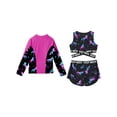 thumbnail image 4 of vastwit Girls Swimwear Criss Cross Tankini Set with Long Sleeve Swim Shirts Rash Guard Swimsuit Night Pegasus 16, 4 of 5