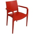 thumbnail image 6 of Sunnydaze Landon Plastic Outdoor Dining Armchair - Set of 2, Red, 6 of 8