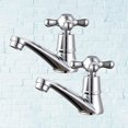 thumbnail image 3 of 2Pcs Lavabo Single Hole Cross Bibcock Alloy Water Faucet Basin Faucet Washbasin Basin Faucet(Blue Drop Model), 3 of 3