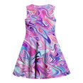 thumbnail image 5 of Girls' Summer Sequin Print Sleeveless Round Neck Dress Mid Size Children's Waist Cinched Children's Dress Vestidos de primavera para chicas, 5 of 7
