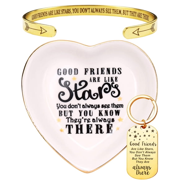 Meant2Tobe |Obsequio para mejor amiga, set de placa con mensaje, llavero y pulsera