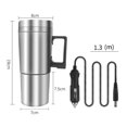 thumbnail image 2 of Stainless Steel Car Electric Kettle Heating Cup 300ml Silver 12V, 2 of 9