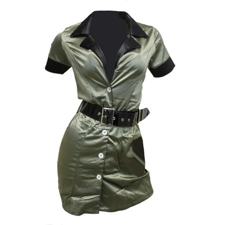 Fantasy Cosplay Army Green Dress Up Army Girl Combat Booty Camp Costume